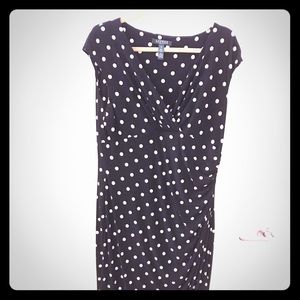 Ralph Lauren Faux Wrap Polka Dotted Dress - XL